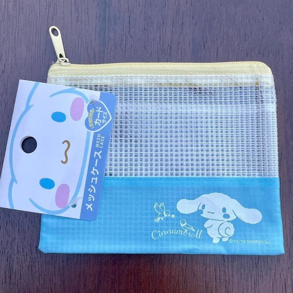 Sanrio Cinnamoroll Blue, Yellow Mesh Mini Zipper Bag